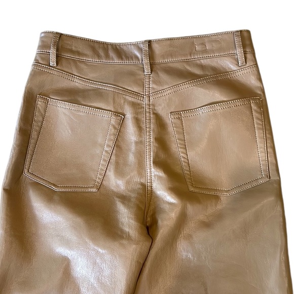 Aritzia Wilfred “The Melina” Camel Vegan Leather High Waist Cropped Pants - 6 - Picture 10 of 16